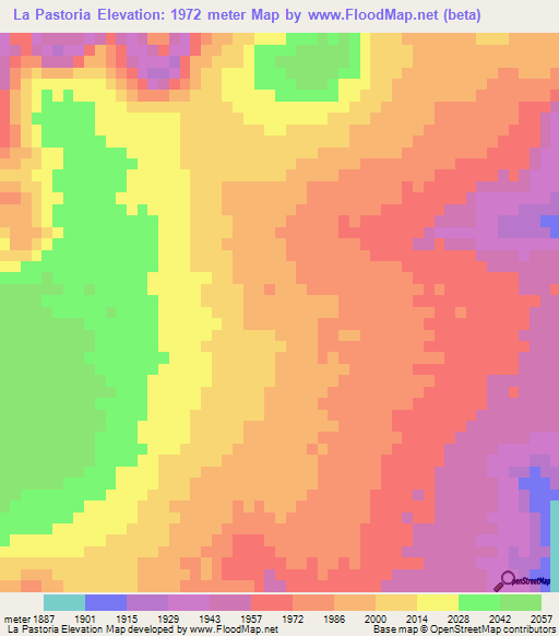 La Pastoria,Mexico Elevation Map