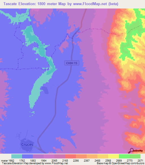 Tascate,Mexico Elevation Map