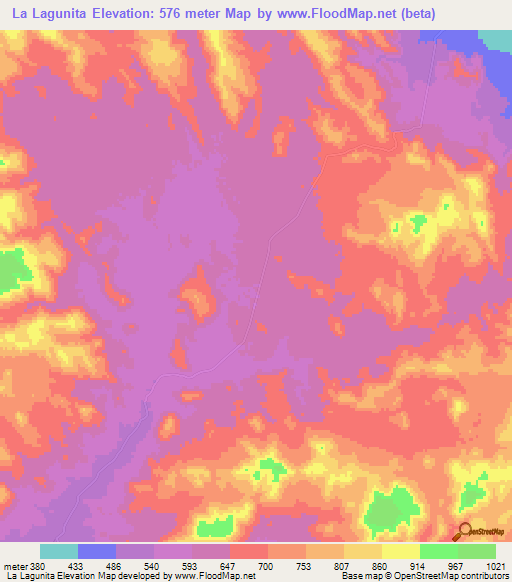 La Lagunita,Mexico Elevation Map