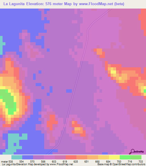 La Lagunita,Mexico Elevation Map