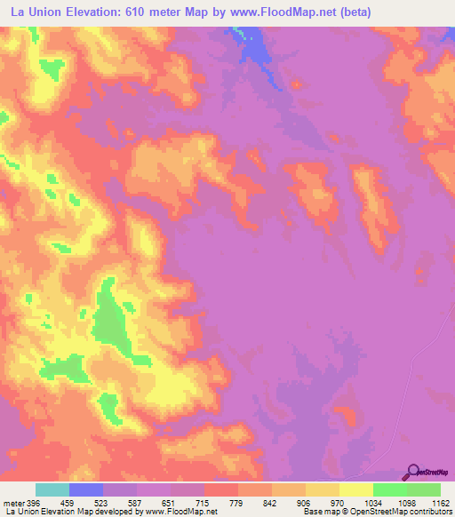 La Union,Mexico Elevation Map