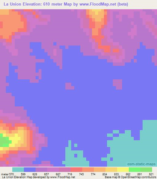 La Union,Mexico Elevation Map