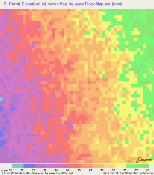 El Parral,Mexico Elevation Map