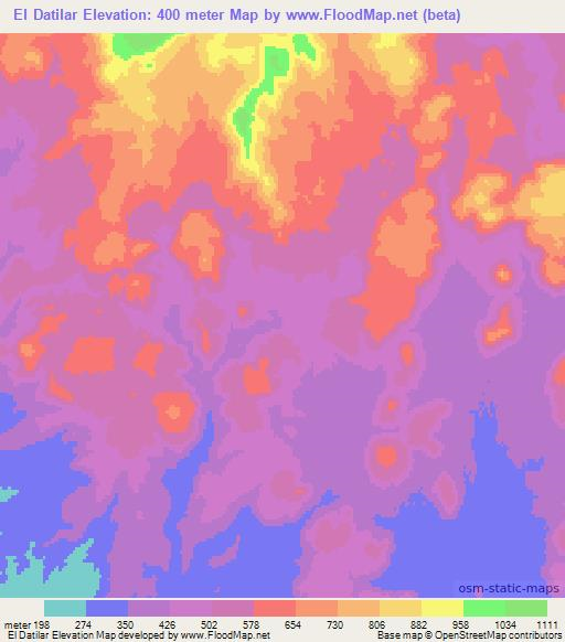 El Datilar,Mexico Elevation Map