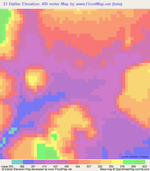 El Datilar,Mexico Elevation Map