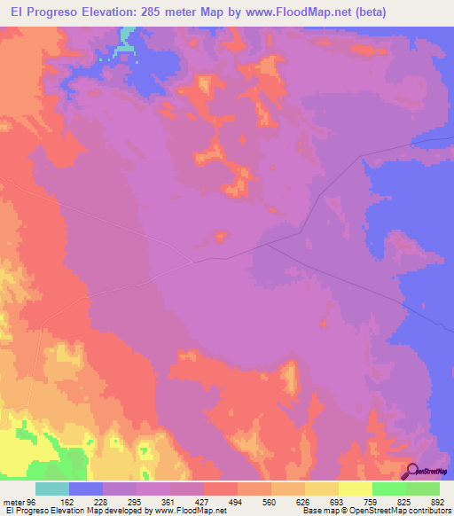 El Progreso,Mexico Elevation Map