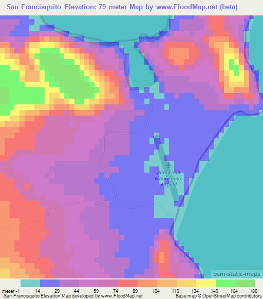 San Francisquito,Mexico Elevation Map