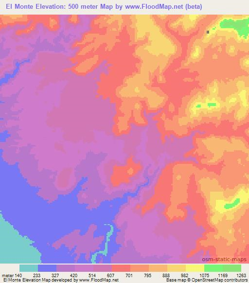 El Monte,Mexico Elevation Map