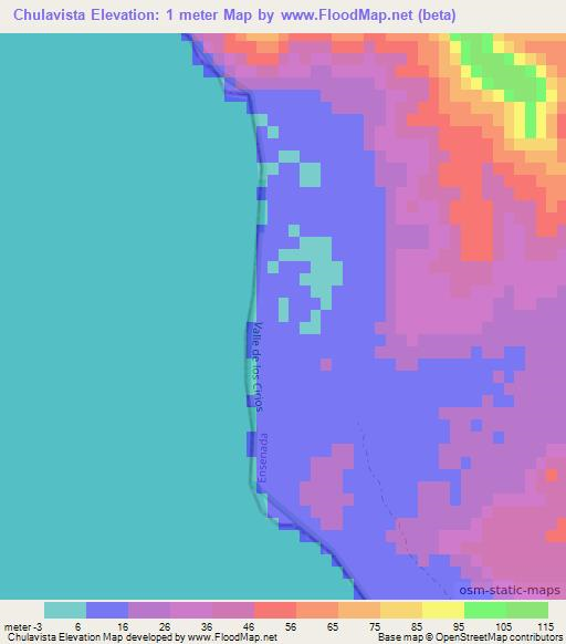 Chulavista,Mexico Elevation Map