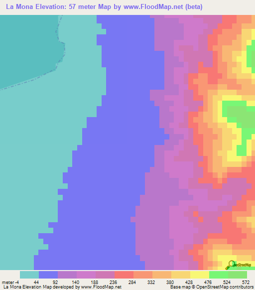 La Mona,Mexico Elevation Map