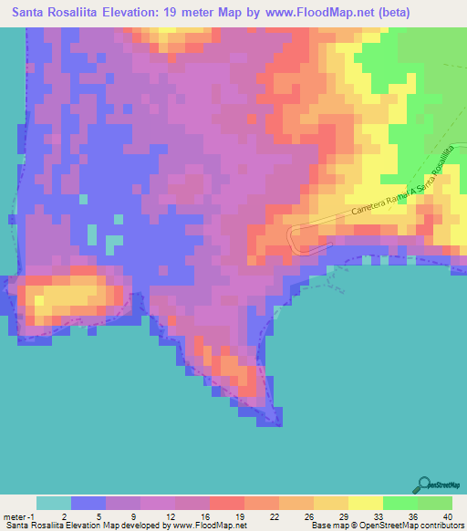 Santa Rosaliita,Mexico Elevation Map