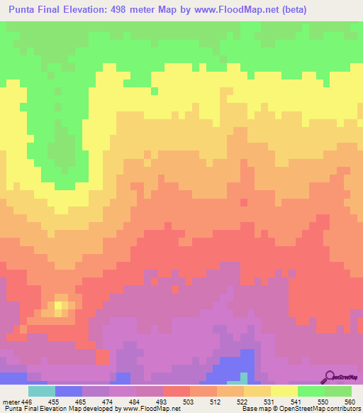 Punta Final,Mexico Elevation Map