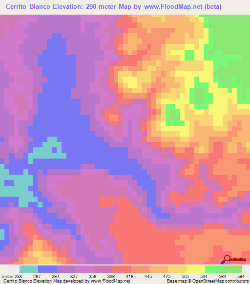 Cerrito Blanco,Mexico Elevation Map