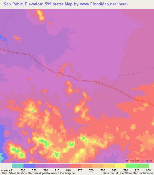 San Pablo,Mexico Elevation Map