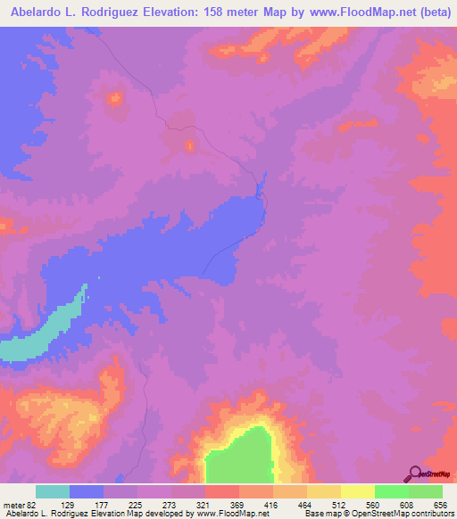 Abelardo L. Rodriguez,Mexico Elevation Map