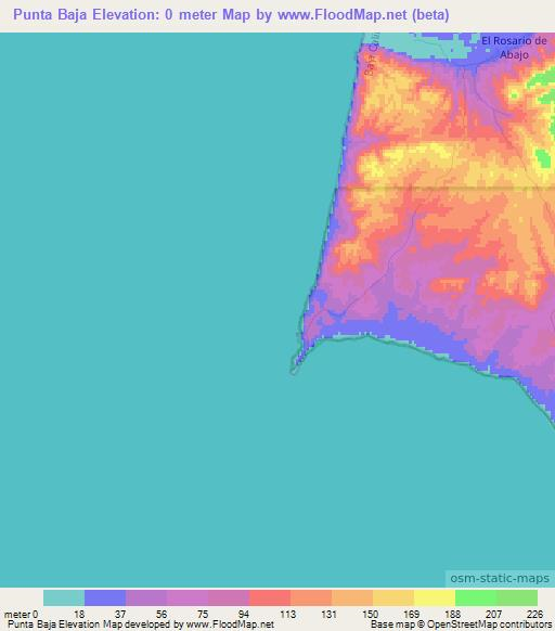 Punta Baja,Mexico Elevation Map