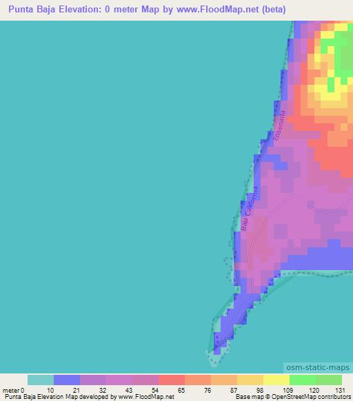 Punta Baja,Mexico Elevation Map