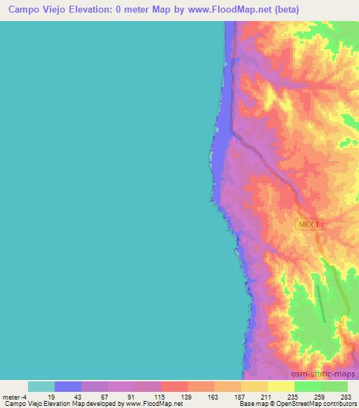 Campo Viejo,Mexico Elevation Map