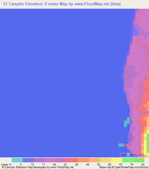 El Campito,Mexico Elevation Map