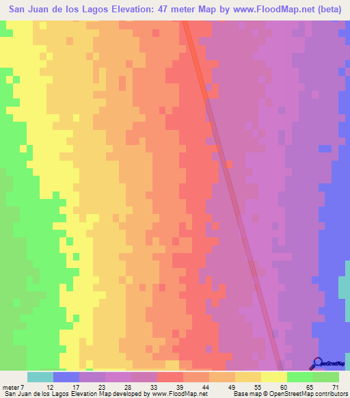 San Juan de los Lagos,Mexico Elevation Map