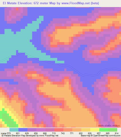 El Metate,Mexico Elevation Map