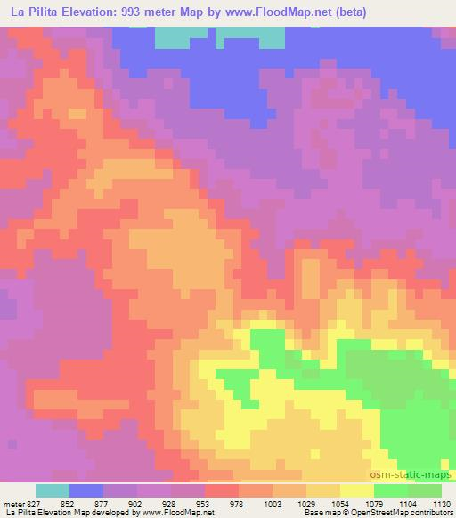 La Pilita,Mexico Elevation Map