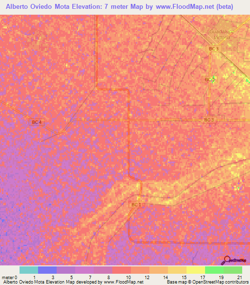 Alberto Oviedo Mota,Mexico Elevation Map