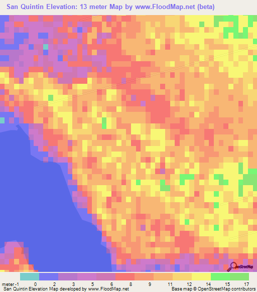 San Quintin,Mexico Elevation Map