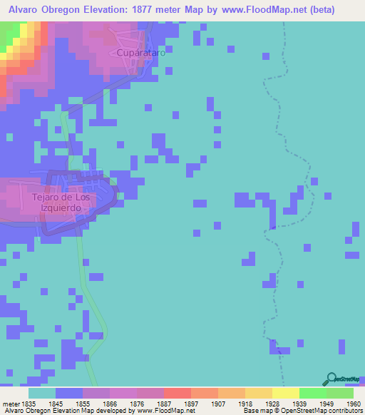 Alvaro Obregon,Mexico Elevation Map