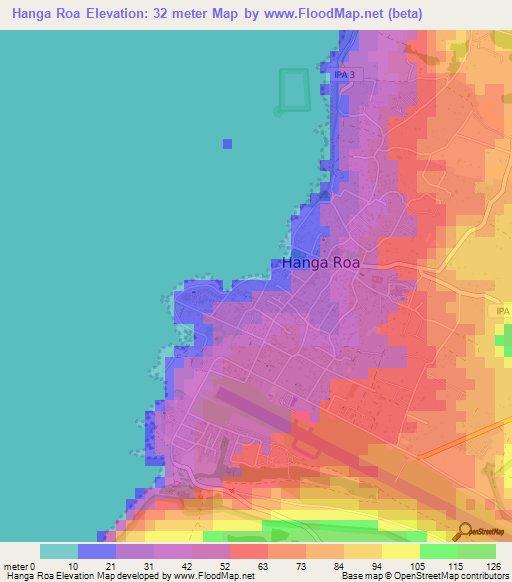 Elevation of Hanga Roa,Chile Elevation Map, Topography, Contour