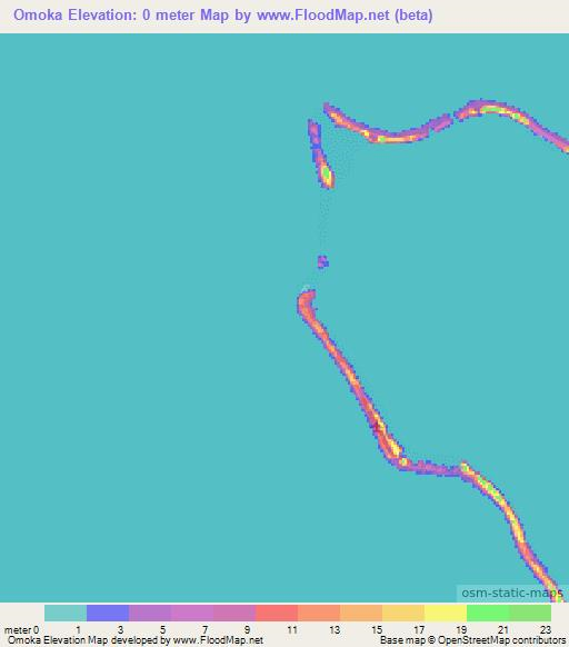 Omoka,Cook Islands Elevation Map