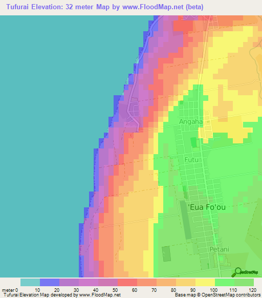 Tufurai,Tonga Elevation Map