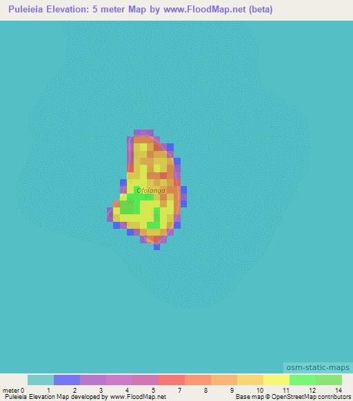 Puleieia,Tonga Elevation Map