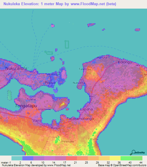 Nukuleka,Tonga Elevation Map