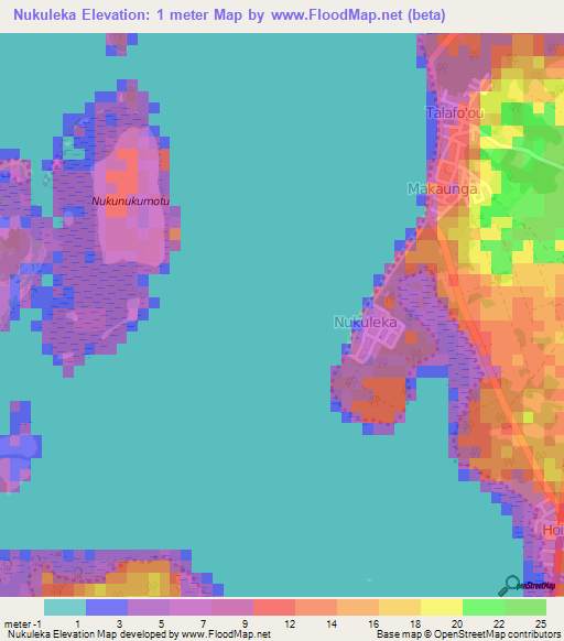 Nukuleka,Tonga Elevation Map