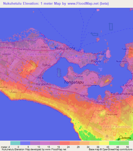 Nukuhetulu,Tonga Elevation Map