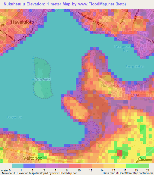 Nukuhetulu,Tonga Elevation Map