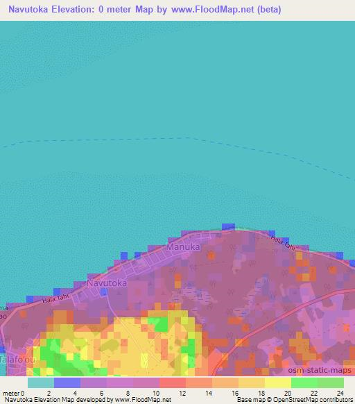 Navutoka,Tonga Elevation Map