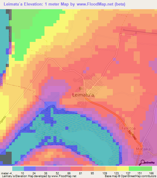 Leimatu`a,Tonga Elevation Map