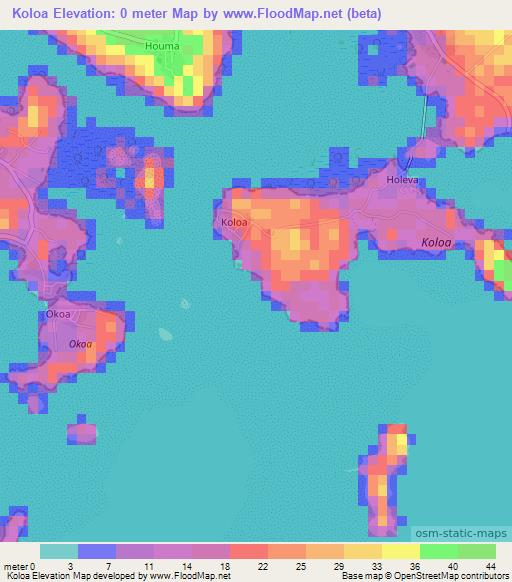 Koloa,Tonga Elevation Map