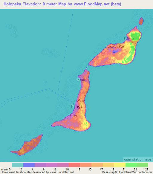 Holopeka,Tonga Elevation Map