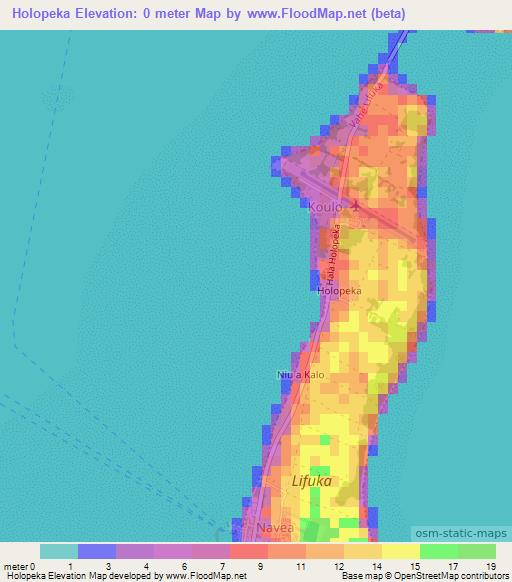 Holopeka,Tonga Elevation Map