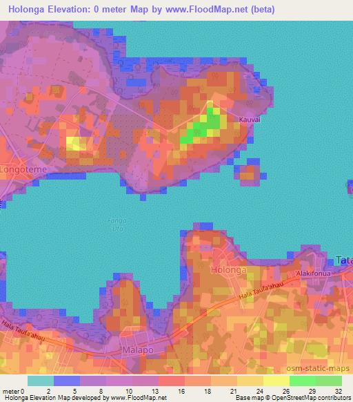 Holonga,Tonga Elevation Map