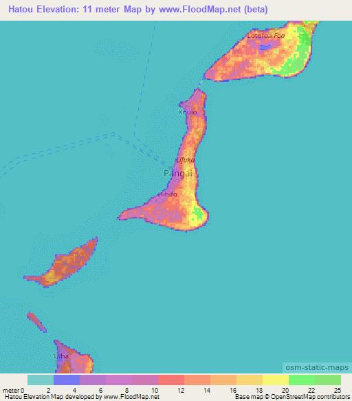 Hatou,Tonga Elevation Map