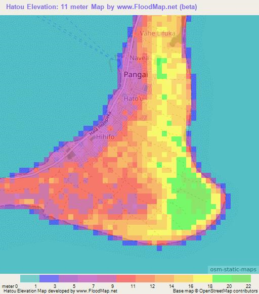 Hatou,Tonga Elevation Map