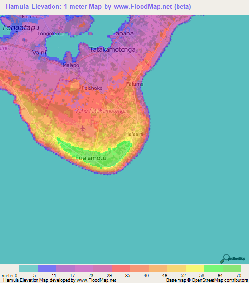 Hamula,Tonga Elevation Map