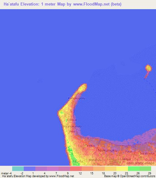 Ha`atafu,Tonga Elevation Map