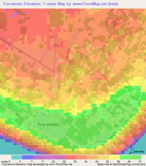 Fua`amotu,Tonga Elevation Map