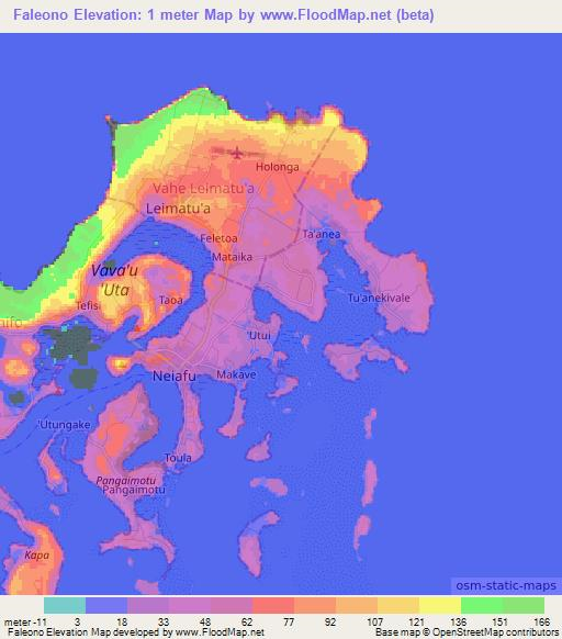 Faleono,Tonga Elevation Map