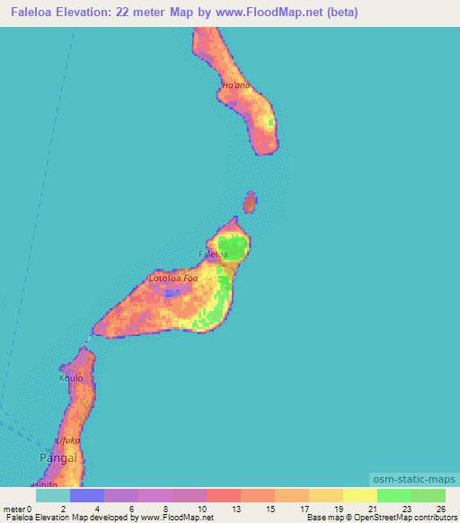 Faleloa,Tonga Elevation Map